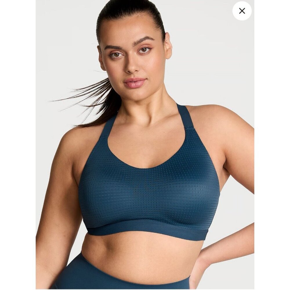 Victoria Secret VSX Light Weight Mesh Sports Bra Midnight Sea Size 38DDD NWOT